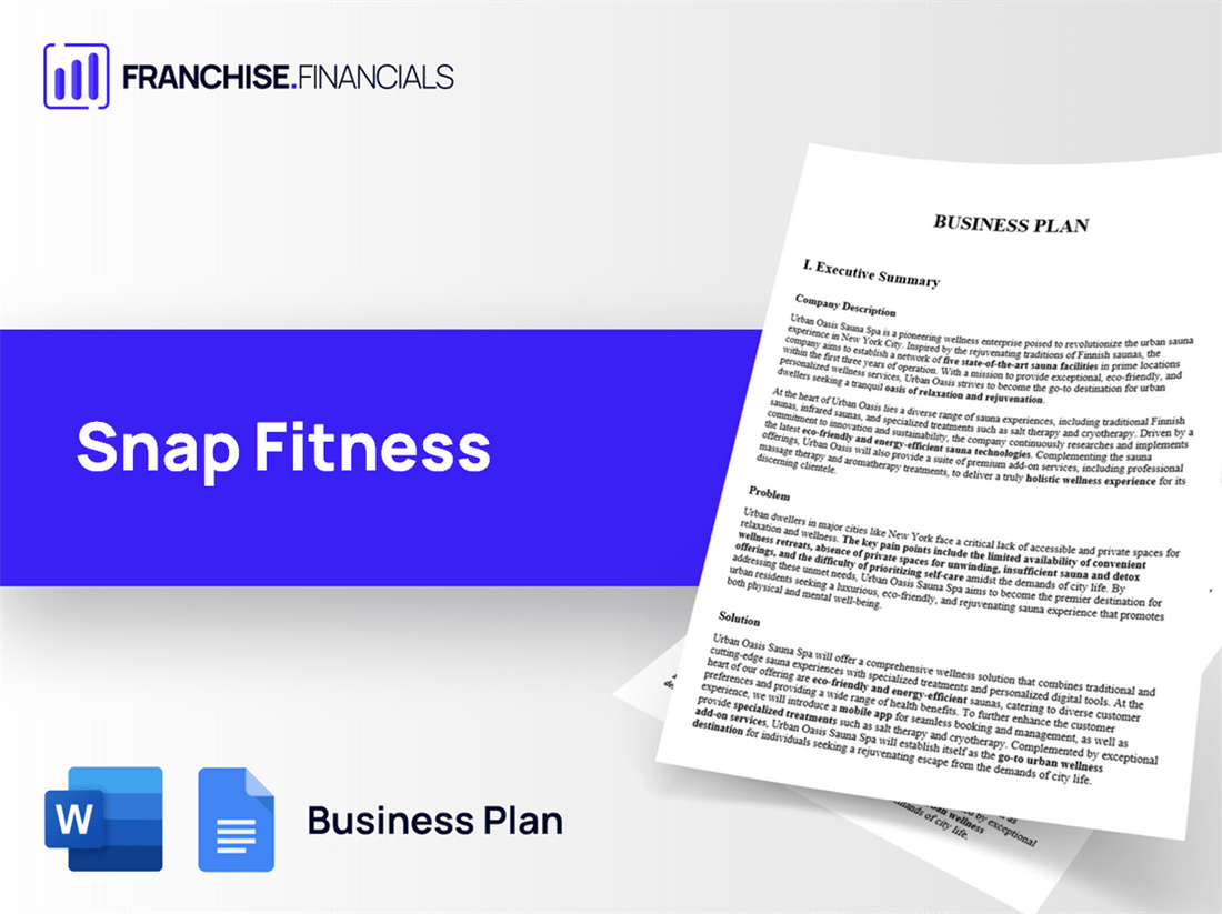Snap Fitness Franchise Business Plan Template