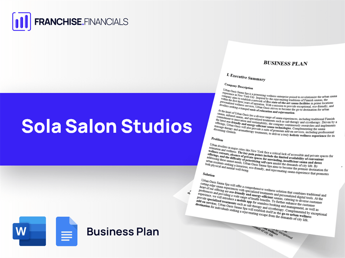 Sola Salon Studios Franchise Business Plan Template