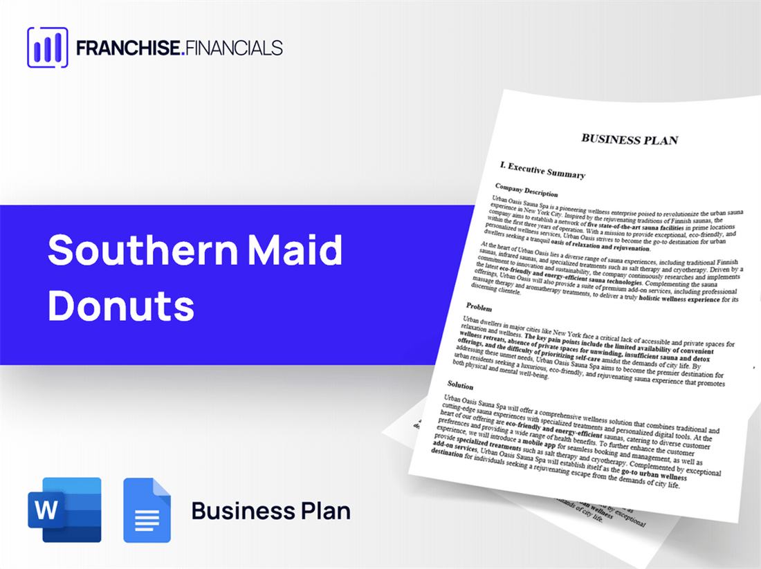 Southern Maid Donuts Franchise Business Plan Template