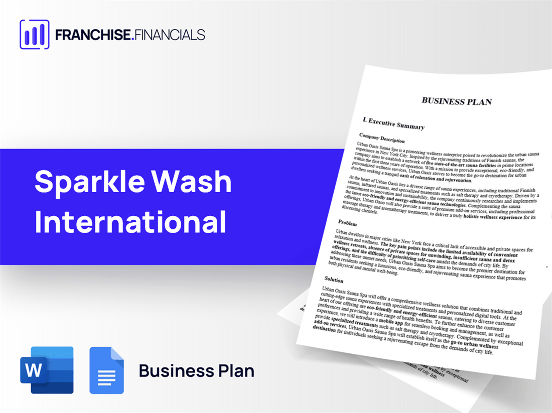 Sparkle Wash International Franchise Business Plan Template