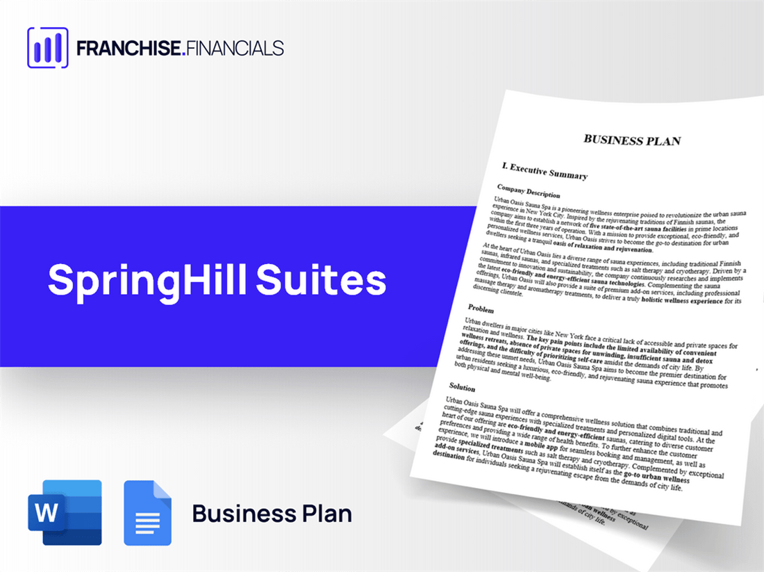 SpringHill Suites Franchise Business Plan Template