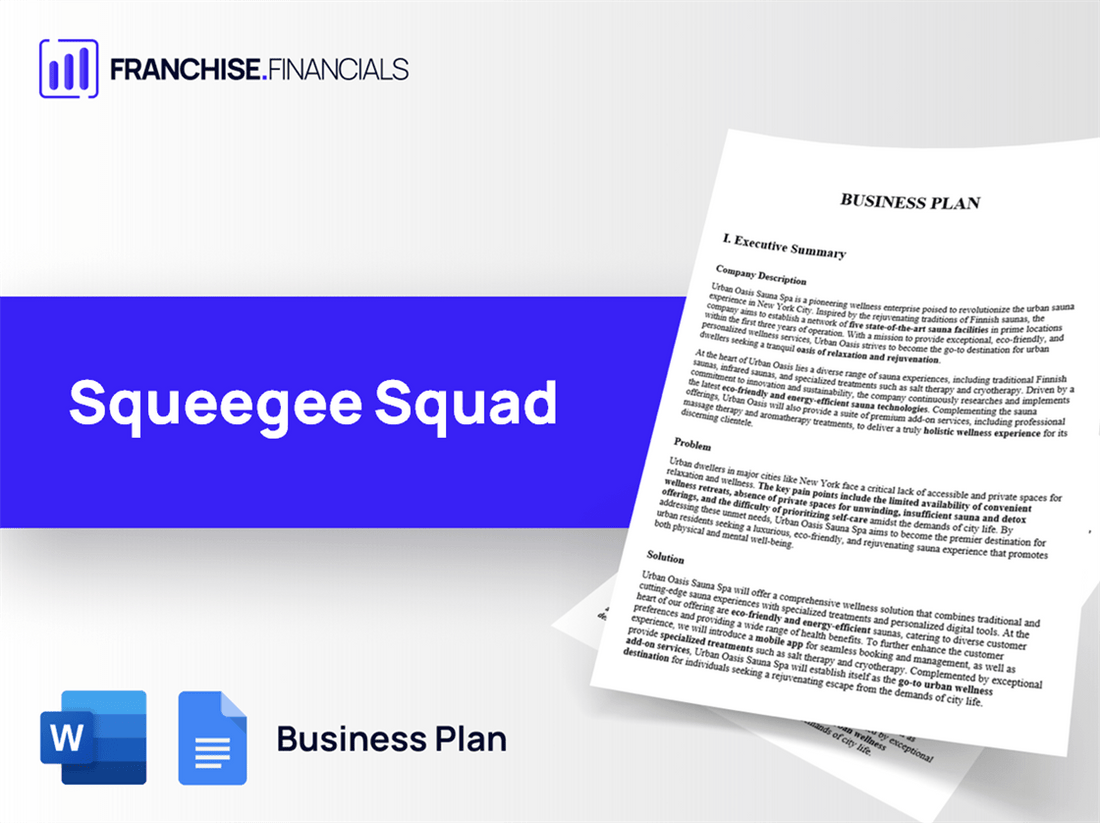 Squeegee Squad Franchise Business Plan Template