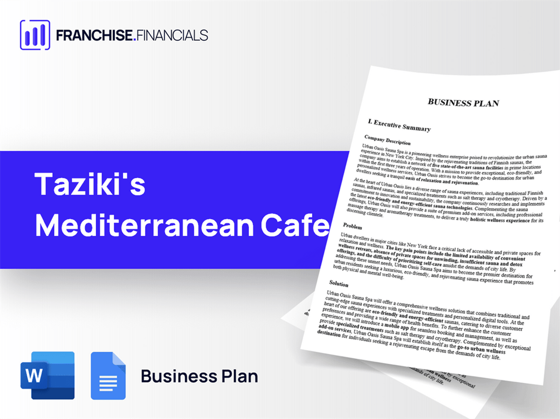 Taziki's Mediterranean Cafe Franchise Business Plan Template