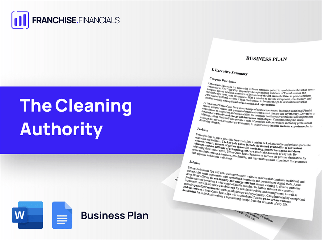 The Cleaning Authority Franchise Business Plan Template