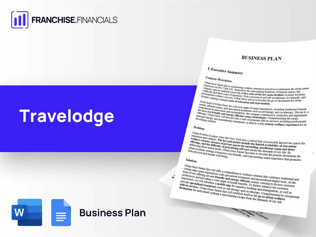 Travelodge Franchise Business Plan Template