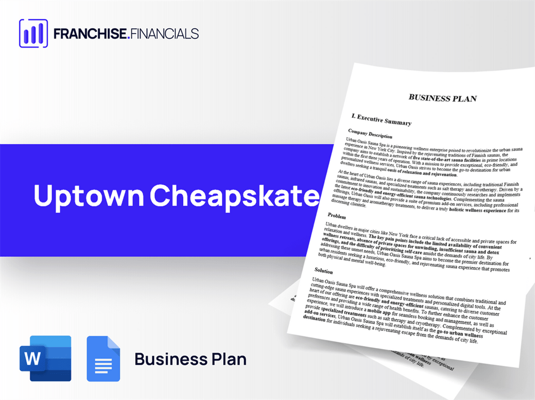 Uptown Cheapskate Franchise Business Plan Template