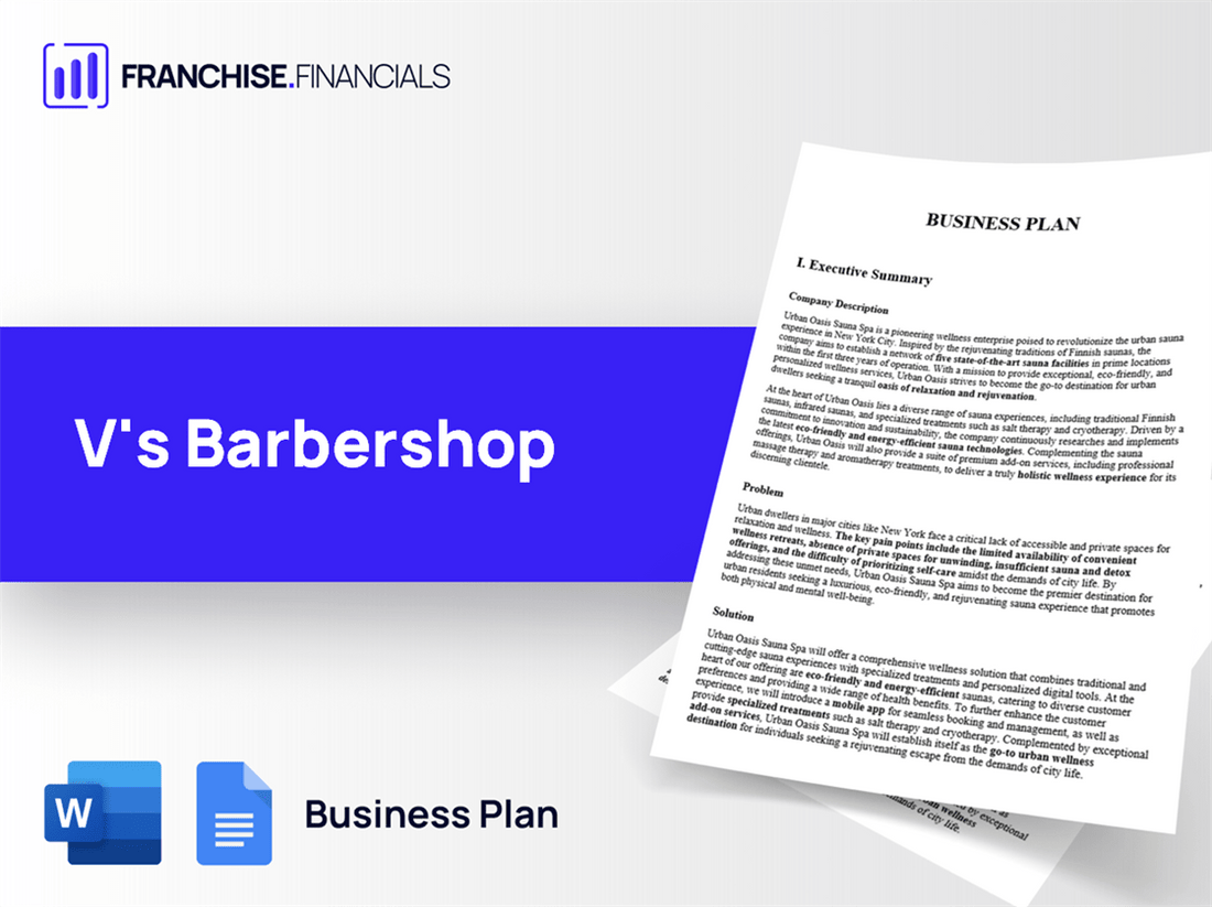 V's Barbershop Franchise Business Plan Template
