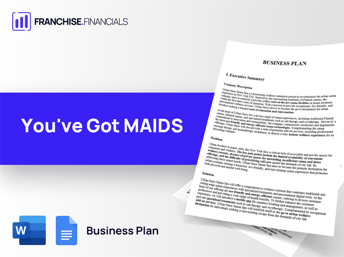 You've Got MAIDS Franchise Business Plan Template